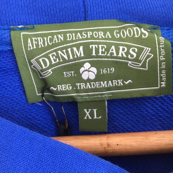 DENIM TEARS Kapok Print Hooded Sweatshirt (Size L) - Picture 4 of 7